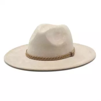 Ковбойская шляпа Wind Western, солнцезащитная шляпа для мужчин и женщин, замшевая шляпа, рыцарская шляпа, универсальная солнцезащитная шляпа M56-58cm коричневый