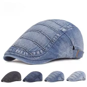 Ковбойская тканевая кепка с утиным язычком Ms. Do Old Beret Весенняя шляпа от солнца Европейская и Американская шляпа Мужская кепка Forward M56-58cm синий