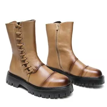 Ковбойские сапоги в стиле вестерн, мужские высокие британские ботинки, мужские мотоциклетные кожаные ботинки хорошего качества, повседневные ботинки в римском стиле яппи 38 чёрный