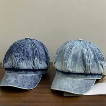 Ковбойский берет женская шляпа со звездой и рогом британская ретро-потертая кепка весна и осень прилив старый художник маленькое лицо M56-58cm