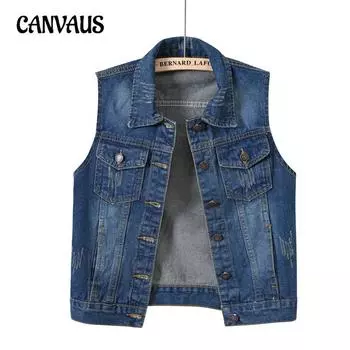 Ковбойский жилет женский весна-осень маленький парфюмированный ветровка жилет для улицы тонкий жилет с узкими плечами M синий