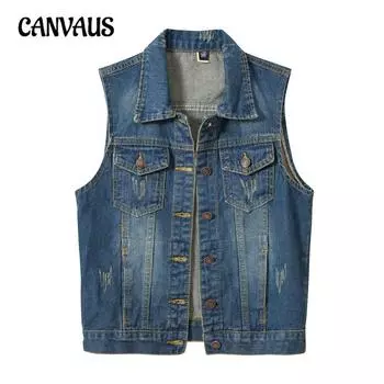 Ковбойский жилет женский весна-осень маленький парфюмированный ветровка жилет для улицы тонкий жилет с узкими плечами M синий