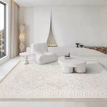 Ковер для гостиной, белый современный ковер, спальня, высокая плотность, короткий бархатный напольный коврик, большая площадь, нескользящие коврики для ног, украшение дома 60x90cm