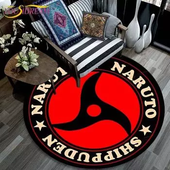 Ковер для гостиной, детские круглые коврики с рисунком Наруто с 3D рисунком для журнального столика, домашний детский напольный ковер, противоскользящий 60cm