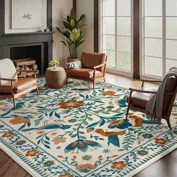 Ковер для гостиной, коврик для спальни у кровати, ковер высокой плотности с коротким ворсом, нескользящий ковер, большая площадь, ковры в стиле ретро для украшения дома 60x90cm