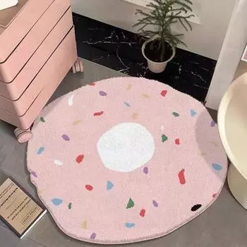 Ковер для гостиной, круглый, милый, новый, диван, журнальный столик, спальня, прикроватная тумбочка, креативное печенье, имитация кашемира, компьютерный коврик 80*80cm