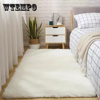 Ковер для гостиной, однотонная подушка, прикроватный плюшевый ковер для спальни 40*60cm зелёный