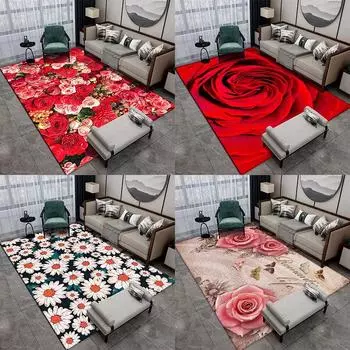 Ковер для гостиной, спальни, романтический цветочный коврик для журнального столика, нескользящий коврик для двери, загадочный ковер 40x60cm