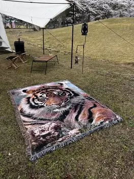 Ковер для кемпинга Peel Forest, палатка для пикника Tiger, одеяло Tiger, узор, чехол, (160X220см)