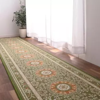 Ковер для прихожей Ikehiko Repellent 60 x 240 см Зеленый Водоотталкивающий Элегантный узор Нейлон 4550317108150 Water Roman Нескользящий
