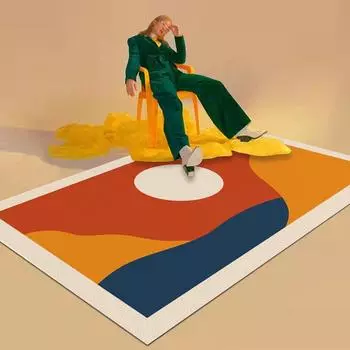 Ковер Гостиная Светлый Роскошный Современный Простой Диван Журнальный Столик Коврик Звукоизоляционный Спальня Домашний Коврик Большая Площадь 50*80CM