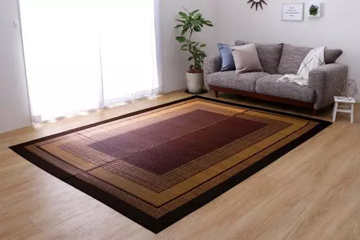 Ковер Ikehiko Domestic Rush Rug DX Ranks Full Color Wine 140 x 200 см с подкладкой примерно. #8212750 винный