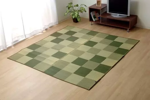 Ковер Ikehiko Grass, чисто сделанный в Японии, зеленый блок 261 x 261 см, татами Edoma 4117604 / 4,5 зелёный