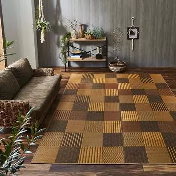 Ковер Ikehiko Igusa Rug DX Kyoto Sashiko 191 x 191 см бежевый Сделано в Японии Назад Прибл.. Нетканый #1709420 бежевый