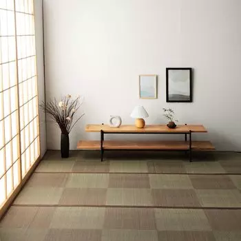 Ковер Ikehiko Igusa Rug NDX Rene Brown 261 x 261 см Edoma tatami Flower Mat Plaid Pattern Natural Simple Back Cushioning Appli. 4.5 Нескользящий коричневый