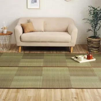 Ковер Ikehiko Igusa Rug NDX Rene Brown 255 x 255 татами между цветочным узором Прибл.. см, 4,5 комплекса, мат, узор, натуральный, простой, с подкладкой, коричневый