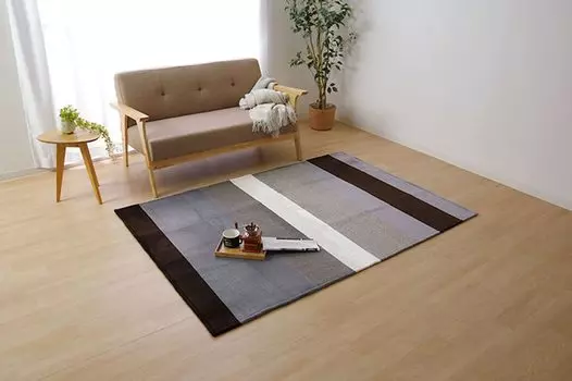 Ковер Ikehiko Rug 130 x 185 см, фланелевый, коричневый, моющийся, прибл.. Окрашенная пряжа #9831278 коричневый