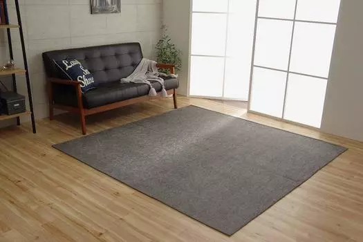 Ковер Ikehiko Rug Carpet моющийся водоотталкивающий однотонный простой современный серый 185 x 185 см нескользящий прибл.. #4599429