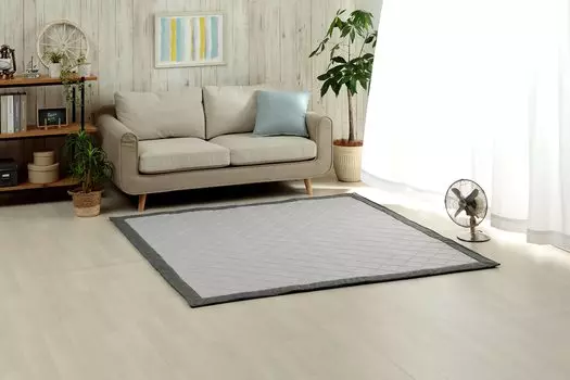 Ковер Ikehiko Rug Carpet Rectangle Landa Grey Примерно 180 x 240 см Прохладный на ощупь Ручная стирка Обычный Стеганый Простой Противоскользящий #1294230135101
