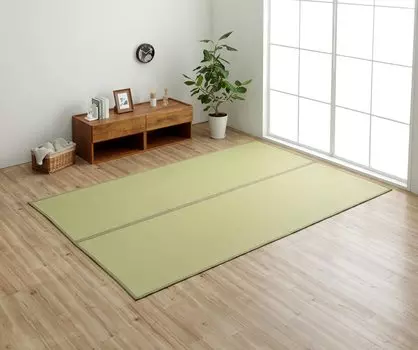 Ковер Ikehiko Rug, сделано в Японии, Misa Green Edoma, 1 татами, 87 x 174 см, двусторонний, прочный, для домашних животных, сделано в Японии, приблизительно. #1090740120802 зелёный