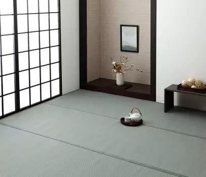 Ковер Ikehiko Rug, сделано в Японии, татами Misa Grey Edoma, 261 x 261 см, двусторонний, прочный, для домашних животных, сделано в Японии, приблизительно 4,5. #1090740131102
