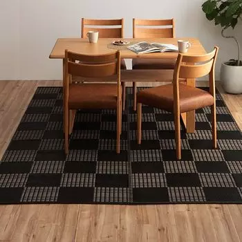 Ковер Ikehiko Rug Татами Мягкий на ощупь Квадратный Внутренний Сделано в Японии Полипропиленовая трава Черный Эдома Площадь татами Примерно 261 x 261 см Ковер изготовлен