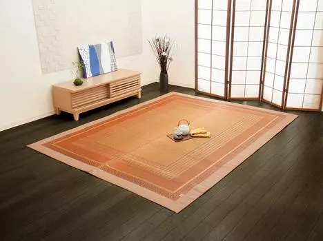 Ковер Ikehiko Rush Rug, сделанный в Японии, Ranks Full Beige, размер 191 x 191 см, DX Color , прибл.. (Назад Нетканый материал) бежевый