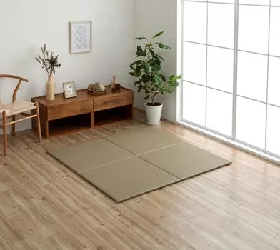 Ковер Ikehiko, стоячий татами, татами, одиночный, Misa U Tatami, коричневый, 70 x 70 x 2 см, изготовлен в Японии, японский, скандинавский, легкий, простой, прочный, длинный