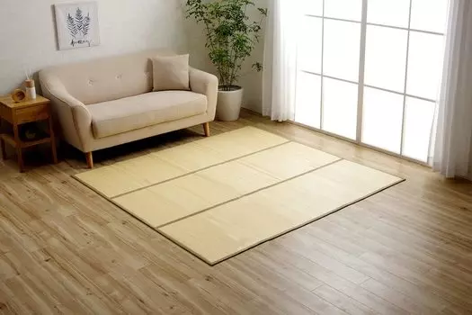 Ковер из бамбука Ikehiko, квадратный CXH, гладкий, 180 x 180 см, подушка цвета слоновой кости, прочный, бамбуковый, антибактериальный, устойчивый к запахам, дезодорирующий слоновая кость