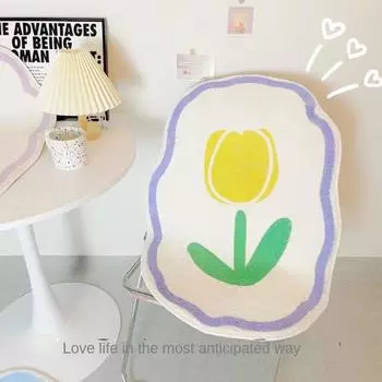 Ковер из искусственного кашемира в форме свежего цветка, украшение для гостиной, мягкий плюшевый коврик для ног для спальни девочек 40x60cm 16x24inch