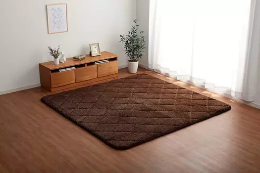 Ковер корпорации Ikehiko, коврик Corduroy Grand Brown 90 x 185 см, персональный, звукоизоляционный, объемный, толстый, однотонный, приблизительный. #4982719