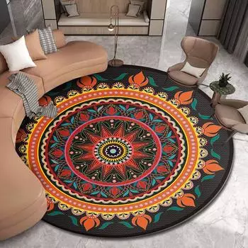 Ковер Мандала, украшение для гостиной, напольный коврик, ковер в этническом стиле, ковер для спальни, прикроватный ковер, украшение для салона, коврики для спальни 40cm