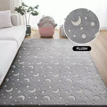 Ковер на полу дома для детей, прикроватные светящиеся ковры для спальни, современный домашний декор, мягкие пушистые коврики для гостиной, милые коврики 50x80cm 19x31inch