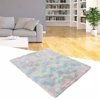 Ковер Пушистый противоскользящий прямоугольный напольный коврик из полиэфирного волокна 40*60cm