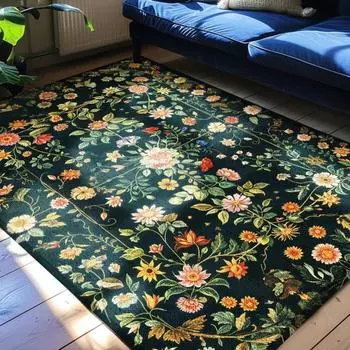 Ковер с дикими цветами, цветочный, эстетичный, витиеватый, готический, домашний декор, ковер для дома, гостиной, спальни, дивана, декор, противоскользящий коврик для пола 40X60cm-16x24in