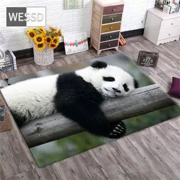 Ковер с дикой пандой, детская комната для мальчиков, мягкий коврик для ползания, 3D ковер с животными, коврик для гостиной, прихожая, напольный ковер для спальни 40x60cm 1pcs