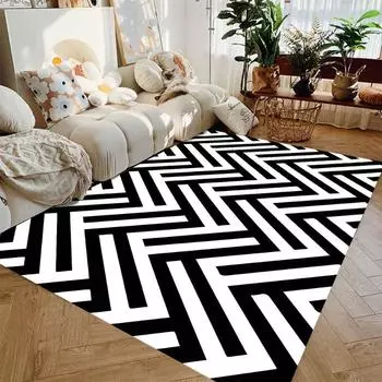 Ковер с геометрическими волнистыми линиями для гостиной, роскошный коврик для спальни, нескользящий коврик для ванной комнаты, впитывающий коврик для ног, домашний декор 40X60cm-16x24in