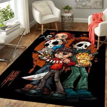 Ковер с героями фильмов ужасов, ковер на пол, ковер из фильма ужасов, ковер ужасов, забавный домашний декор 60cm x 90cm