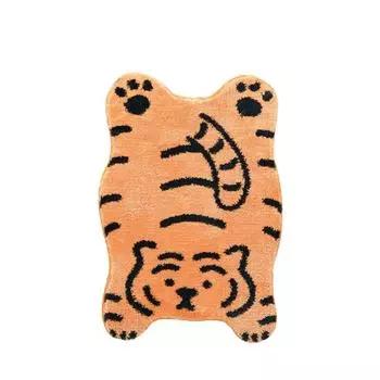 Ковер с имитацией тигра из кашемира, напольный коврик, симпатичное одеяло в форме Ins для спальни, плюшевый коврик для журнального столика в гостиной 40x60cm оранжевый
