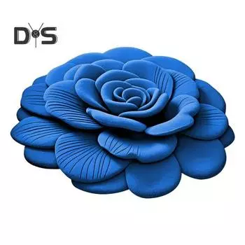 Ковер с изображением цветка пиона, 3D визуальный цветок, нескользящий нижний коврик, впитывающий коврик для ванной комнаты, декор для входа в дом, гостиной 40*40cm синий