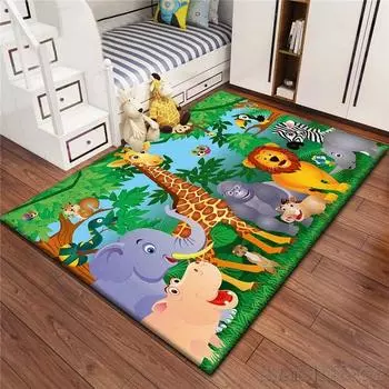 Ковер с изображением животных из мультфильмов 120x160 см, декор для гостиной, детской спальни, дивана, ванной комнаты, детский напольный коврик A 40x60cm