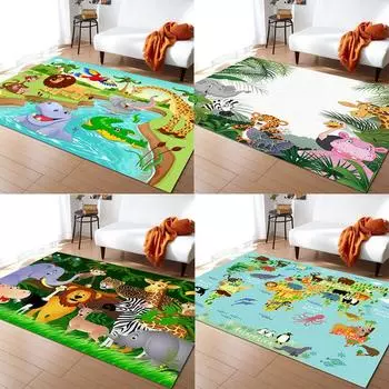 Ковер с мультяшным животным, жирафом, львом, для гостиной, дивана, стола, одеяло, детский коврик для ползания, товары для спальни 40x60cm