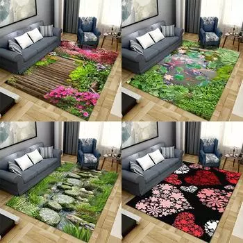 Ковер с принтом «Каменный поток», нескользящий ковер для спальни, гостиной, мягкий ковер для прикроватной тумбочки, домашний ковер 40x60cm