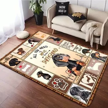 Ковер с рисунком таксы, нескользящий коврик для пола для дома, гостиной, спальни, ванной комнаты, декора кухни, дивана 40X60cm-16x24in