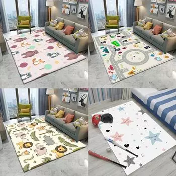 Ковер с рисунком животных, игра-головоломка, нескользящий коврик для спальни, ковер для гостиной, детский коврик для ползания 40x60cm