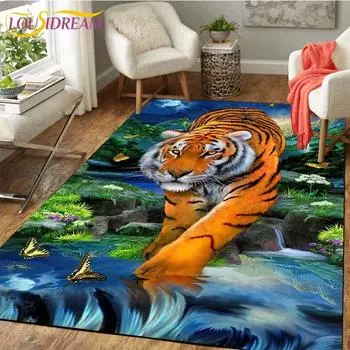 Ковер с тигром, нескользящий коврик, коврик для комнаты, квадратный качественный съемный коврик для кухни, ванной, пола, водонепроницаемый коврик 60cm x 90cm