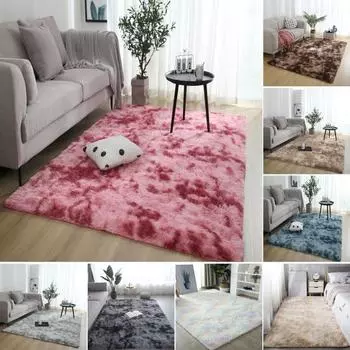 Ковер Shag Area для гостиной, пушистый, плюшевый, для спальни, ковер Tie Dye, утолщенный, нескользящий 60cm разноцветный