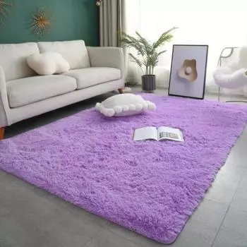 Ковер Shag Area для гостиной, пушистый, плюшевый, для спальни, утолщенный, нескользящий, пушистый 80cm фиолетовый