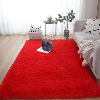 Ковер в гостиной, моющийся, нескользящий, пушистый, мягкий, большой коврик для спальни, черный, белый, зеленый, прикроватный, украшение для дома, напольные коврики 40x60cm 15x23inch