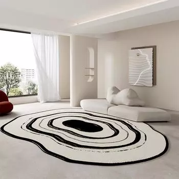 Ковер в гостиную большого размера, прикроватный коврик неправильной формы, черно-белый, в стиле минимализма, для украшения дома, ковер Alfombra 60x90cm